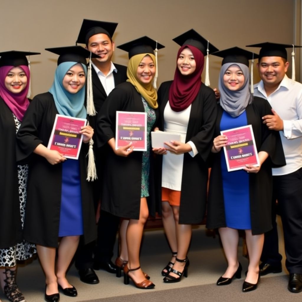 Graduation ceremony for successful English students